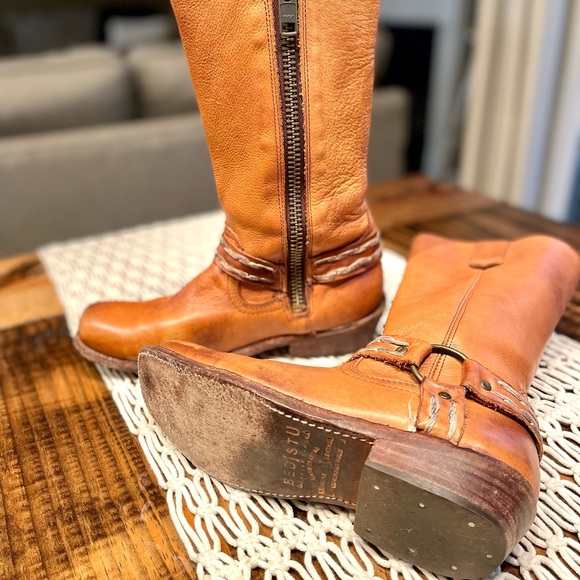 Bed Stu Women’s Harness Moto Cobbler Series Tan Brown Leather Boots - Picture 8 of 9